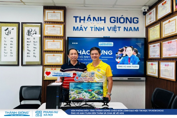 VĂN PHÒNG MÁY TÍNH THÁNH GIÓNG CHÀO ĐÓN LÃNH ĐẠO HỘI TIN HỌC TP.HCM (HCA) ĐẾN THĂM VÀ CHIA SẺ VỀ VOS