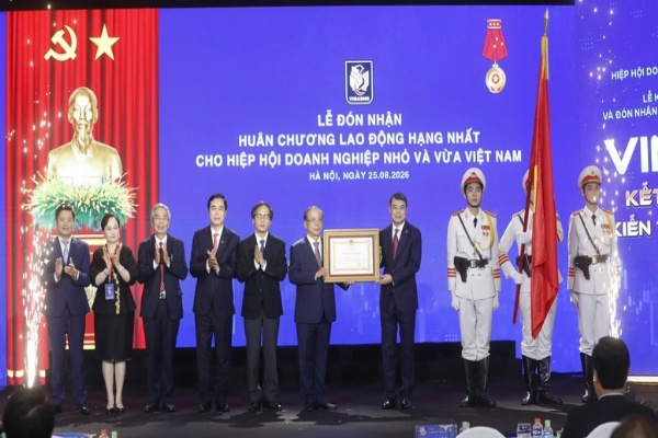 Ông Lại Hoàng Dương – Chủ tịch HĐQT Công ty Máy tính Thánh Gióng vinh dự nhận Bằng khen của VINASME